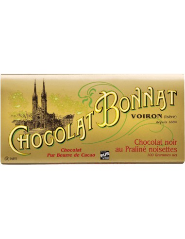 Chocolat Bonnat Noir au praliné noisette